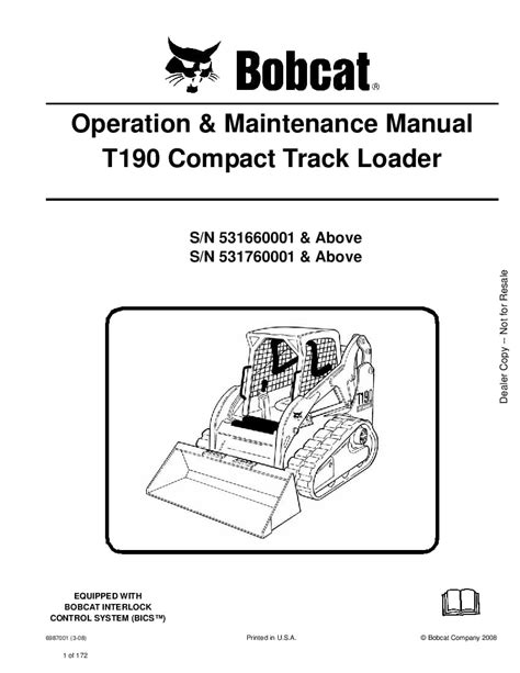 bobcat skid steer t190 fuel location|bobcat service manual.